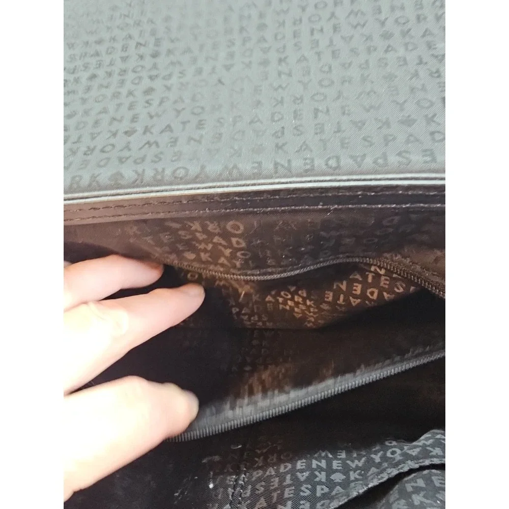 Kate Spade New York Womens Black Leather Flap Medium Satchel Bag Handbag